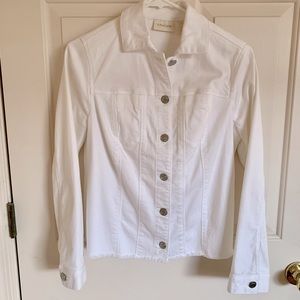 Chico’s Women’s White Buttoned Jacket, Size 0P
